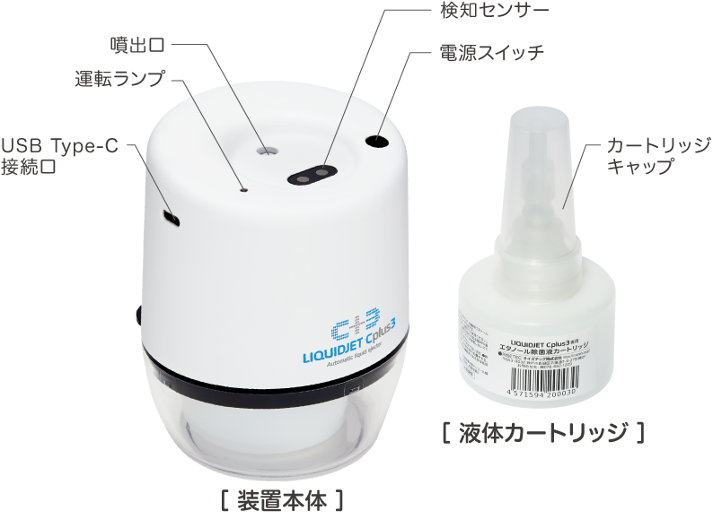 消毒液噴出装置『Liquid Jet Cplus3 LJ-02 ( white)』